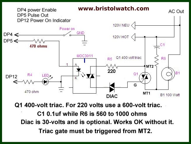 opto-isolated triac circuit