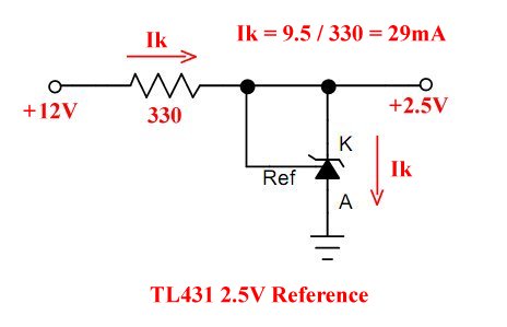 TL431A as a simple 2.5 volt reference.