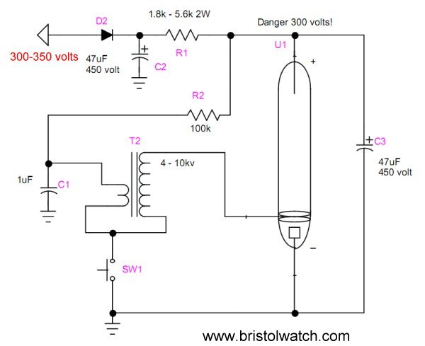 Basic xenon flashtube circuit