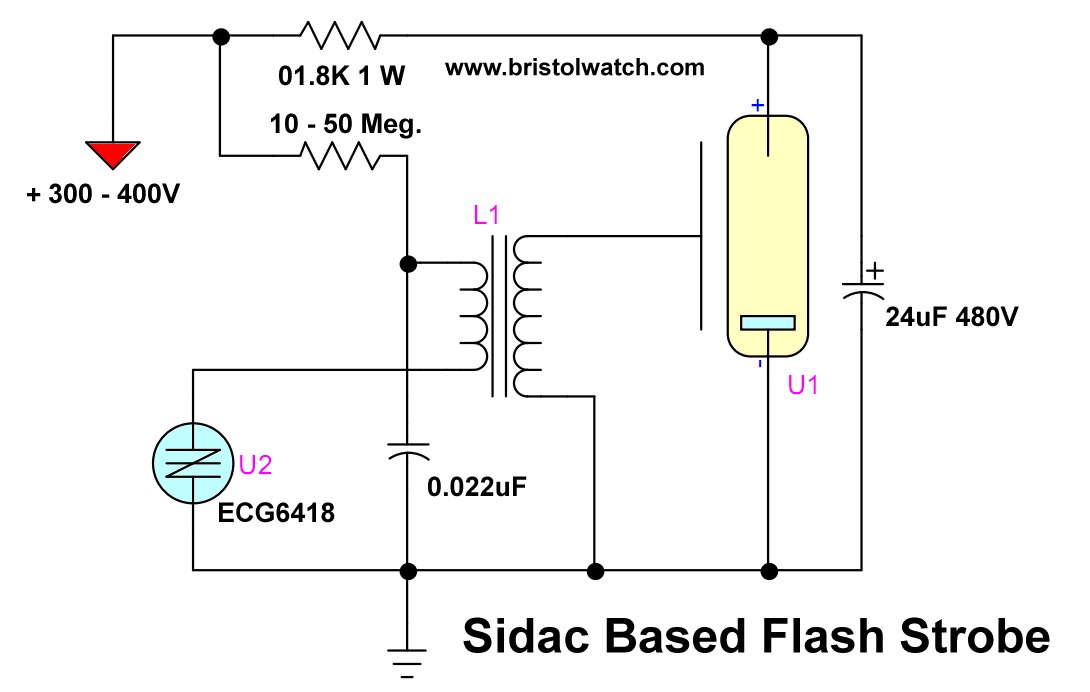 using a Sidac to operate a flash strobe