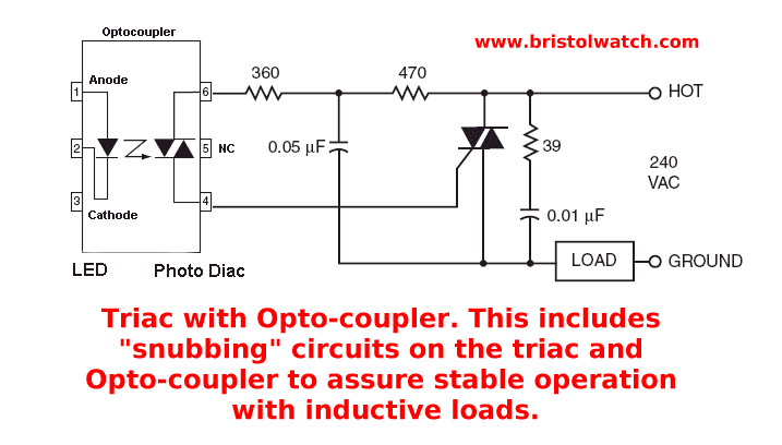 basic snubber circuit used with a triac