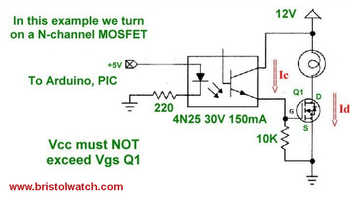N-channel MOSFET Transistor driver circuit
