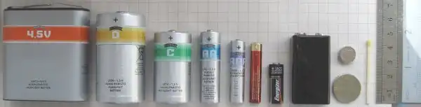 various batteries and cells