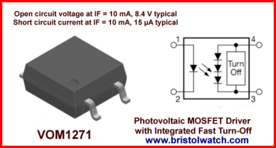 VOM1271 photovoltaic opto-coupler.