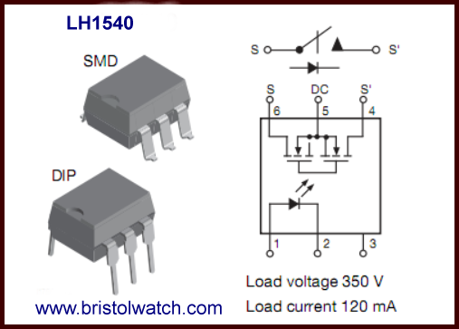 LH1540 solid state relay internal diagram.