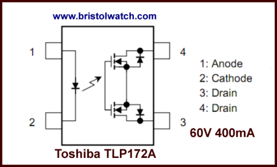 TLP172 solid state relay internal diagram.