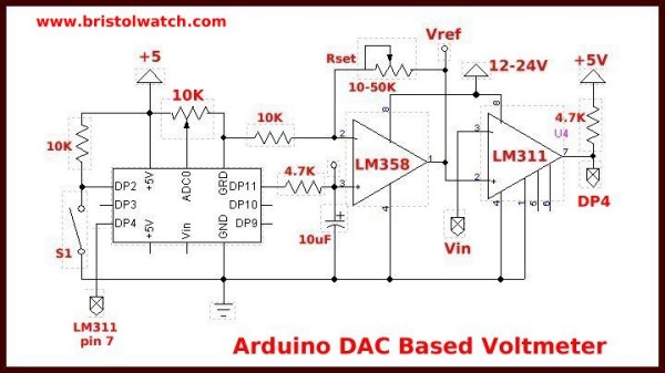 Arduino DAC based voltmeter.