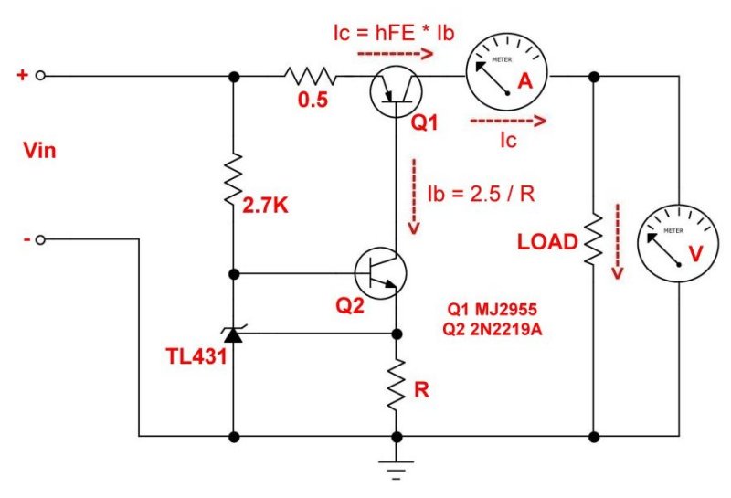 TL431 based sink-current regulator driving high current constant current source.