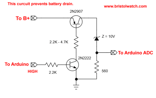 Zener diode switch circuit.
