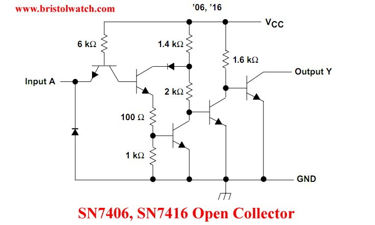 SN7406 open collector diagram.
