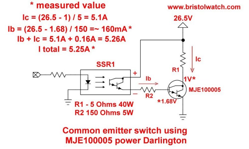 MJE100005 common emitter power switch.