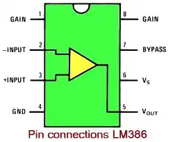 LM386 pin connections